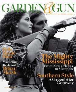 Garden and Gun Magazine is an award winning publications that celebrates Southern lifestyle at its best, featuring the great outdoors, food, style, history & travel. Each issue of Garden and Gun's beautiful color photography appreciates the beauty and people of the south, combining architecture, design, gardens, properties and homes, while illustrating outdoor sporting lifestyles of boating, golfing, fishing, skeet shooting and hunting with an emphasis on resource conservation. With well-written content its serves quality articles on Southern cuisine from celebrity chefs, fine dining and traditional drinks, personal style, design, travel, and hotels.